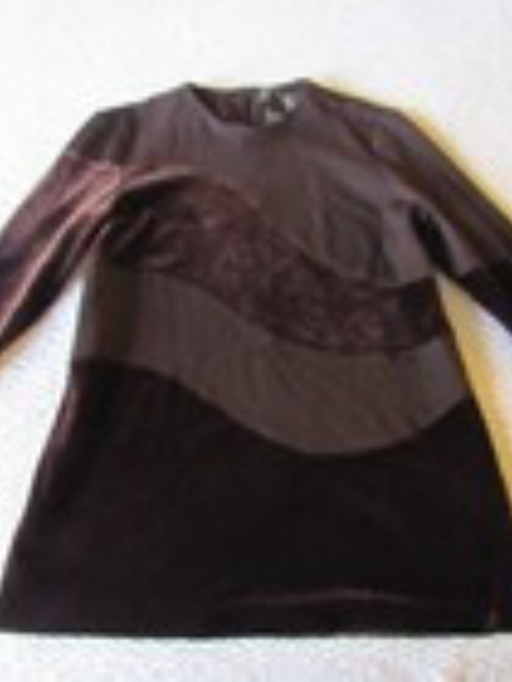 Velvet Mix Top Burgundy PS Wool Blend S Petite Nina Charles Designer Zips Luxury